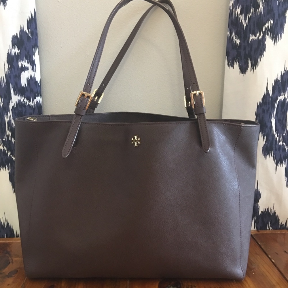 Tory Burch York Buckle Tote - Dark Brown
